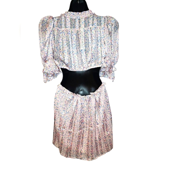 For Love And Lemons Phoebe Floral Mini Dress Small NWT - Picture 4 of 8